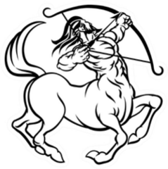 A Circular Sagittarius Archer Centaur Sticker