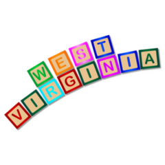 A Collection Of Wooden Block Letters West Virginia Sticker