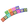 A Collection Of Wooden Block Letters West Virginia Sticker