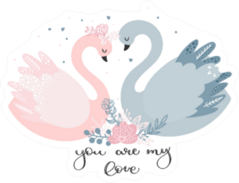 A Couple Of Lovers  Swans You Are My Love Sticker