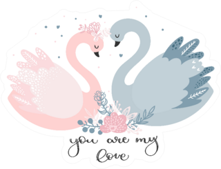 A Couple Of Lovers  Swans You Are My Love Sticker