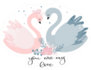 A Couple Of Lovers  Swans You Are My Love Sticker