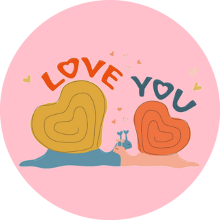 A Couple Of Snails In Love Sticker