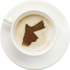 A Cup Of Coffee With Foam In Jordan Shape Sticker