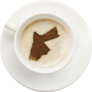 A Cup Of Coffee With Foam In Jordan Shape Sticker