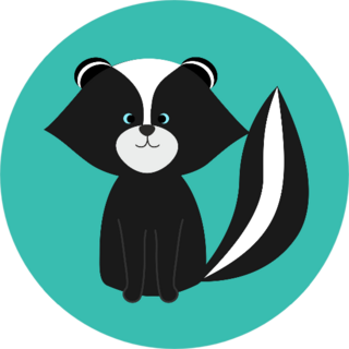 A Cute Cartoon Skunk Isolated On A Green Background Sticker