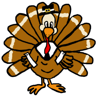 A Cute Thanksgiving Turkey Cartoon Sticker