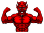 A Devil Satan Or Lucifer Strong Mascot Sticker