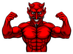 A Devil Satan Or Lucifer Strong Mascot Sticker