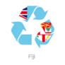 A Fiji Flag Illustration Inside A Recycling Icon Sticker