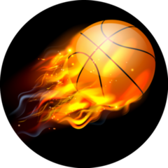 A Flaming Basketball Ball On Fire Flying Through The Air Sticker