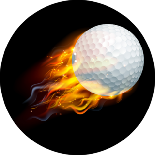 A Flaming Golf Ball Flying Through The Air Sticker