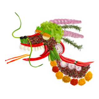 A Food Concept Of A Chinese Dragon Sticker