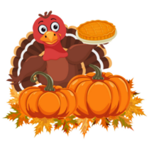 A Funny Turkey Bird With A Pie Sticker