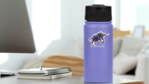 A Galloping Bull Mascot Sticker on a Water Bottle (New) example