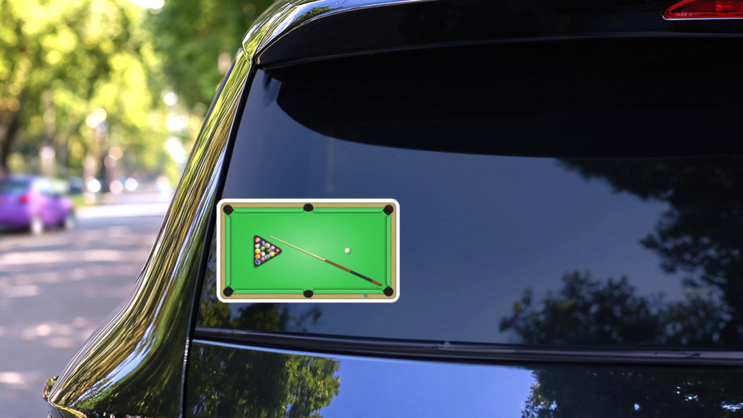A Game In Pool Billiards Sticker on a Rear Car Window (New) example
