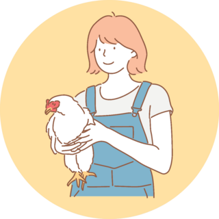A Girl Holding A Healthy Chicken Illustration Sticker