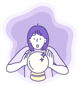 A Girl Is Lucky With A Crystal Ball Illustration Sticker