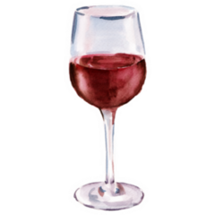 A Glass Of Red Wine Drawing Sticker