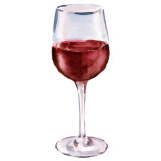A Glass Of Red Wine Drawing Sticker