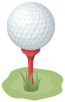 A Golf Ball On A Brown Pedestal Sticker