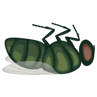 A Green Dead Fly Insect Sticker