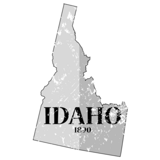 A Grunged Idaho State Sticker