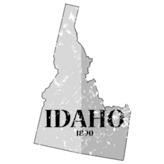 A Grunged Idaho State Sticker