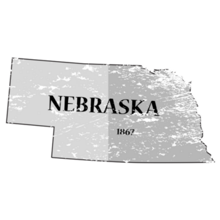 A Grunged Nebraska State Outline Sticker