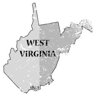 A Grunged West Virginia State Outline Sticker