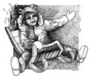 A Hand-drawn Illustration Of Girl Sledding Sticker
