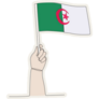 A Hand Raised The Algeria Flag Sticker
