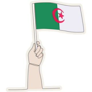 A Hand Raised The Algeria Flag Sticker