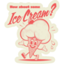 A Happy Ice Cream Cone Sticker