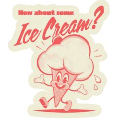 A Happy Ice Cream Cone Sticker