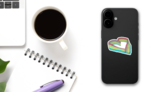 A Heart Made Of Sour Candies Sticker on a Phone (New) example
