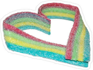 A Heart Made Of Sour Candies Sticker