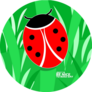 A Ladybug Beetle Perched On Grass Sticker