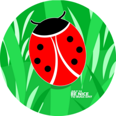 A Ladybug Beetle Perched On Grass Sticker