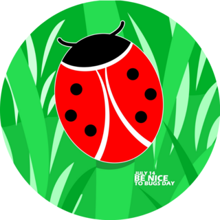 A Ladybug Beetle Perched On Grass Sticker