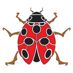 A Ladybug Seen From Above Shapes Sticker