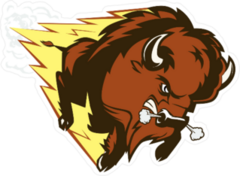 A Large Angry Fast Charging Buffalo Sticker