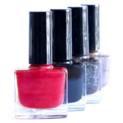 A Line Of Nail Polish Bottles Sticker