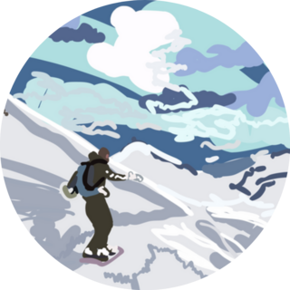 A Man Plays On Snowboard Snowy Mountain Sticker