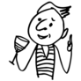 A Man With A Glass Of Wine Stick Figure Sticker