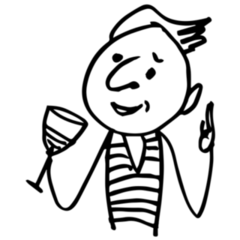 A Man With A Glass Of Wine Stick Figure Sticker