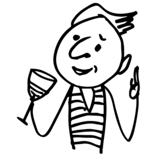 A Man With A Glass Of Wine Stick Figure Sticker