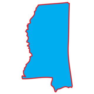 A Map Of The The State  Mississippi Blue Sticker