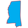 A Map Of The The State  Mississippi Blue Sticker
