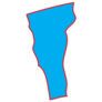 A Map Of The The State Vermont Red Outline Sticker